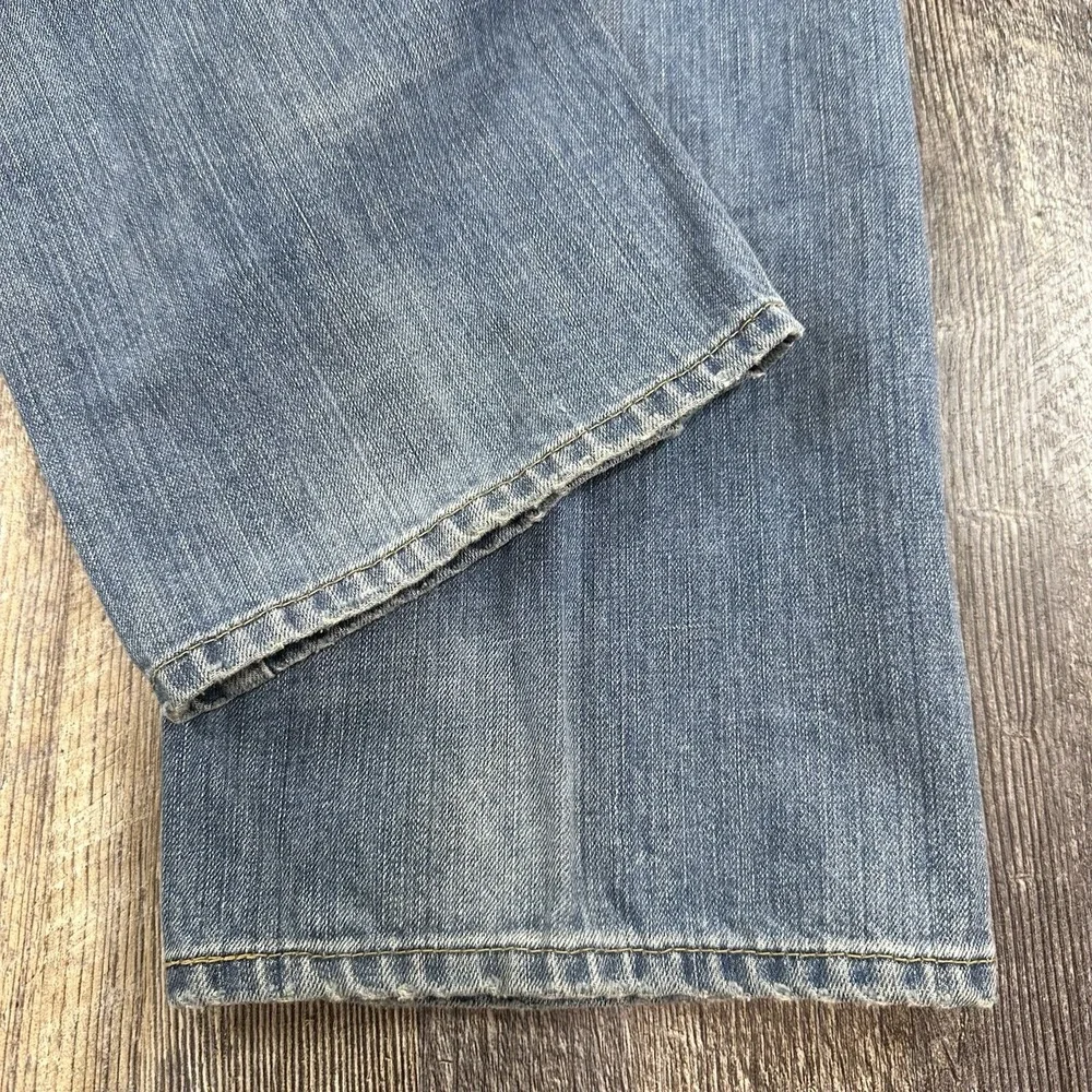 Levis 505 Jeans Mens 42x32 Blue Regular Straight Mid‎ Rise Light Wash Denim Fade